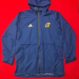 Kansas University Adidas Blue Rain Jacket Men’s XL